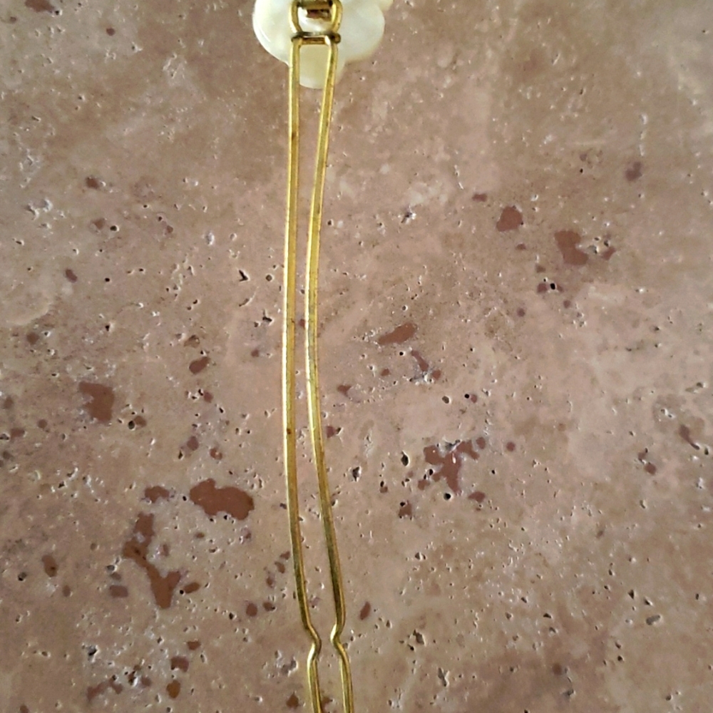 VTG 'by Charles' Mother of Pearl, and crystals hair clip, Belgium - Picture 4 of 12